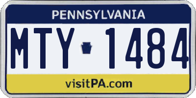 PA license plate MTY1484