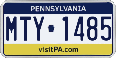 PA license plate MTY1485
