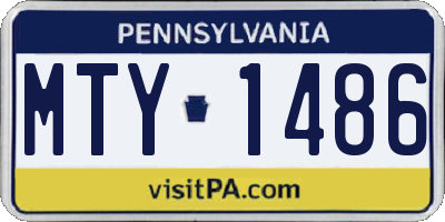 PA license plate MTY1486