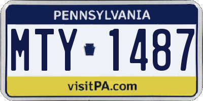 PA license plate MTY1487