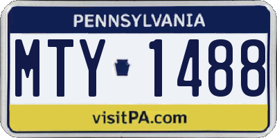 PA license plate MTY1488