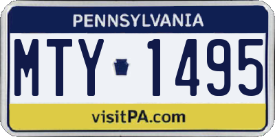 PA license plate MTY1495