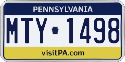 PA license plate MTY1498