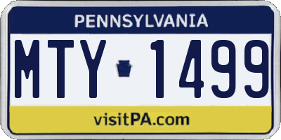 PA license plate MTY1499
