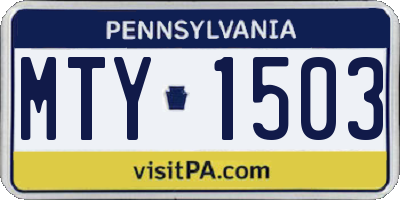 PA license plate MTY1503