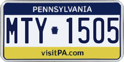 PA license plate MTY1505