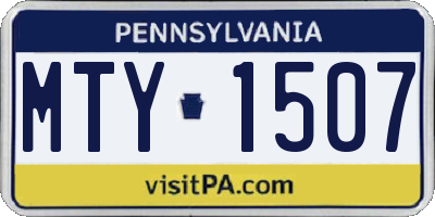PA license plate MTY1507