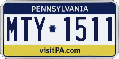 PA license plate MTY1511
