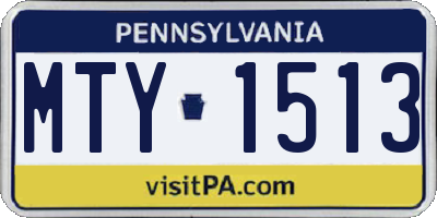 PA license plate MTY1513