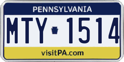 PA license plate MTY1514