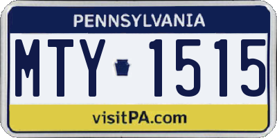PA license plate MTY1515