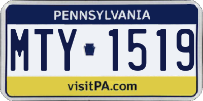 PA license plate MTY1519