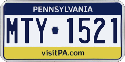 PA license plate MTY1521