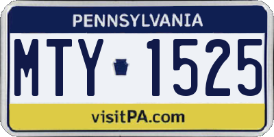 PA license plate MTY1525