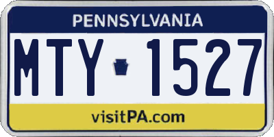 PA license plate MTY1527