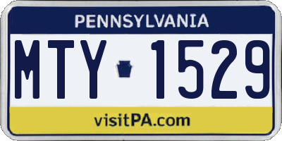 PA license plate MTY1529