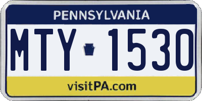 PA license plate MTY1530