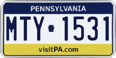 PA license plate MTY1531