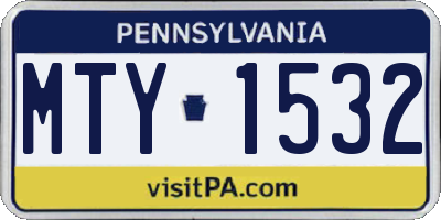 PA license plate MTY1532