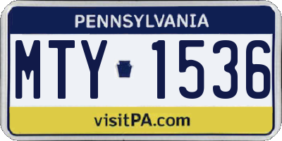 PA license plate MTY1536