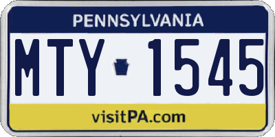 PA license plate MTY1545