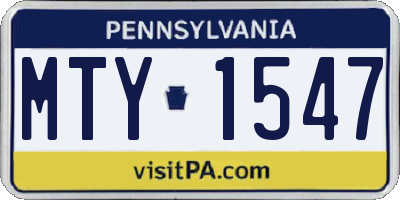 PA license plate MTY1547