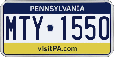 PA license plate MTY1550