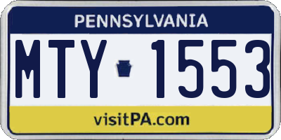 PA license plate MTY1553
