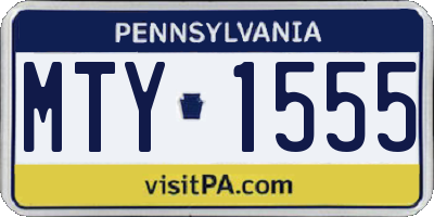 PA license plate MTY1555