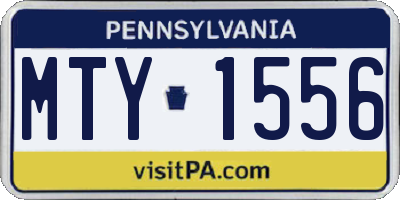 PA license plate MTY1556