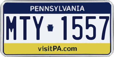 PA license plate MTY1557