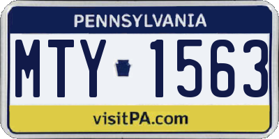 PA license plate MTY1563