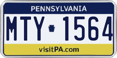 PA license plate MTY1564