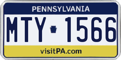 PA license plate MTY1566
