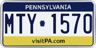 PA license plate MTY1570