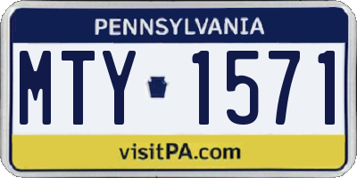 PA license plate MTY1571