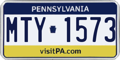 PA license plate MTY1573
