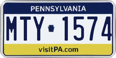 PA license plate MTY1574
