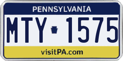 PA license plate MTY1575