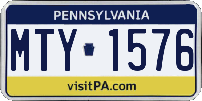 PA license plate MTY1576