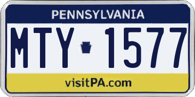 PA license plate MTY1577
