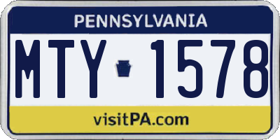 PA license plate MTY1578