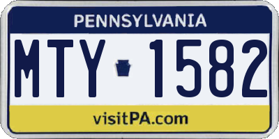 PA license plate MTY1582