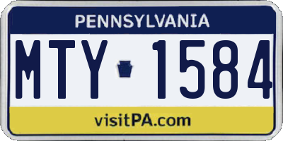 PA license plate MTY1584