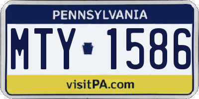 PA license plate MTY1586