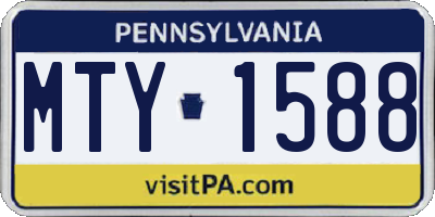 PA license plate MTY1588