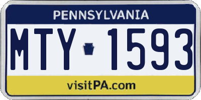 PA license plate MTY1593
