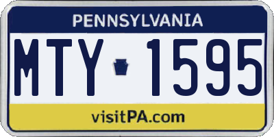 PA license plate MTY1595