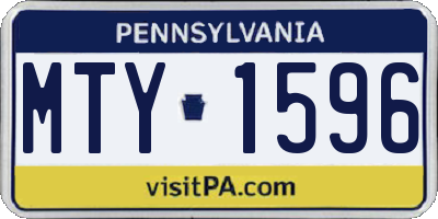PA license plate MTY1596