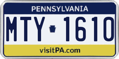 PA license plate MTY1610
